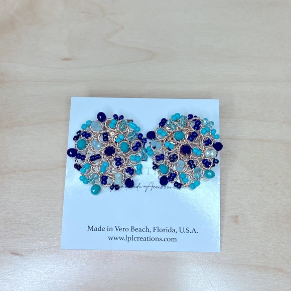 NEW Peacock Statement Earrings and Matching Two Necklace Set LPL Creations - Picture 8 of 10